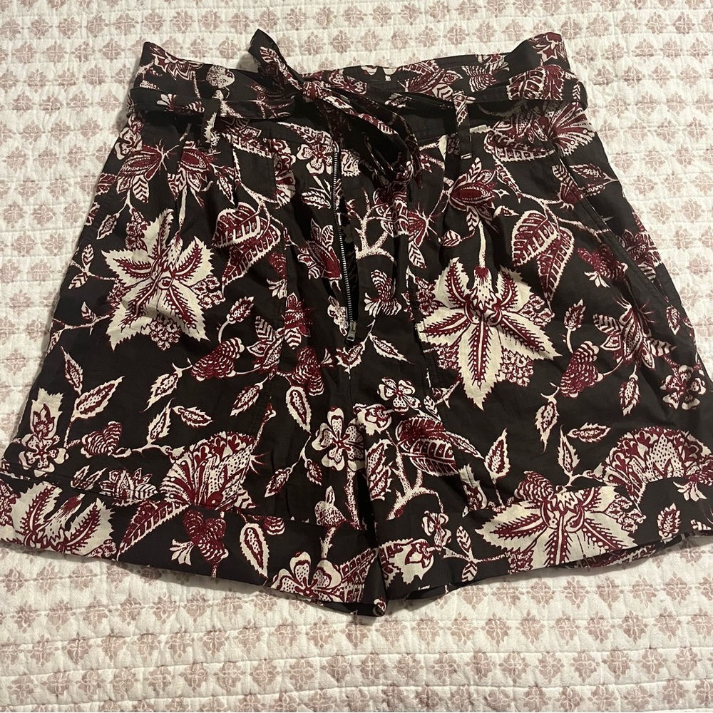 Isabel Marant | Floral Paperbag Cotton Shorts - Picture 2 of 8